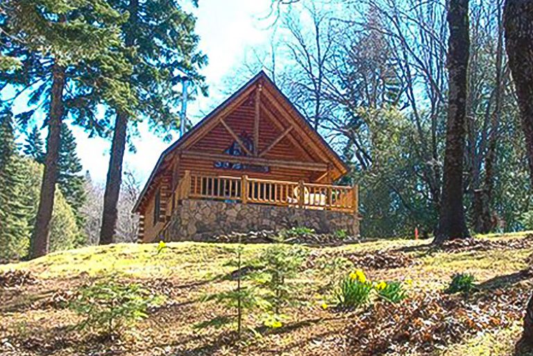 01_Log Cabin Exterior in Spring